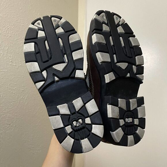 Vintage Y2K London Underground brown oxford wingtip lace up creeper shoes US 7.5 - Picture 8 of 11